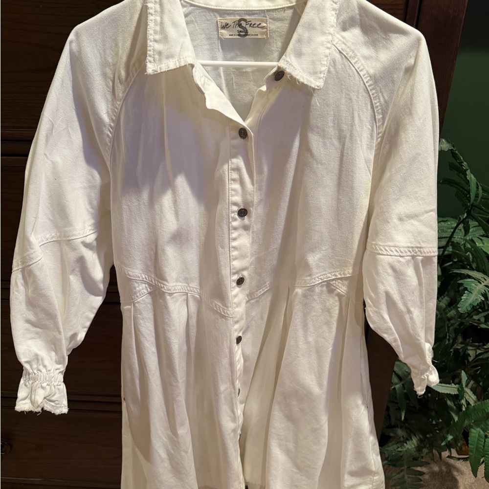 Free People White Hannah Poplin Mini Dress - Picture 2 of 5